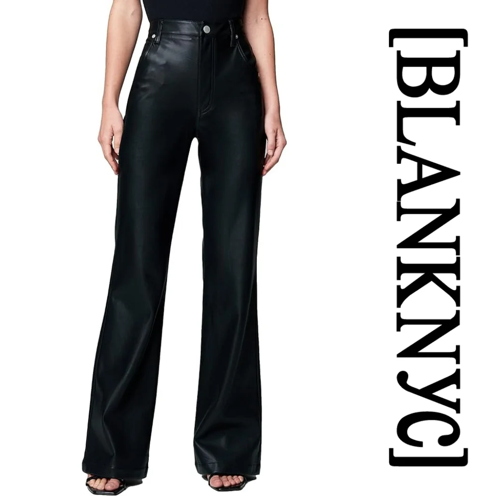 BLANK NYC- Faux Leather Franklin Rib Cage Straight in After Hours - Size 25 - Picture 4 of 6